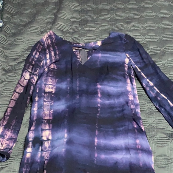 HOMEMADE Blue tie dye v-neck dress - Picture 1 of 3